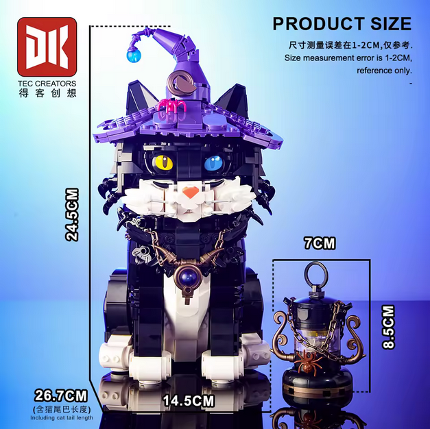 DK 7047 Magische Hexenkatze Modellbausatz – Fantasy Tier Figur (1128 Teile) DK