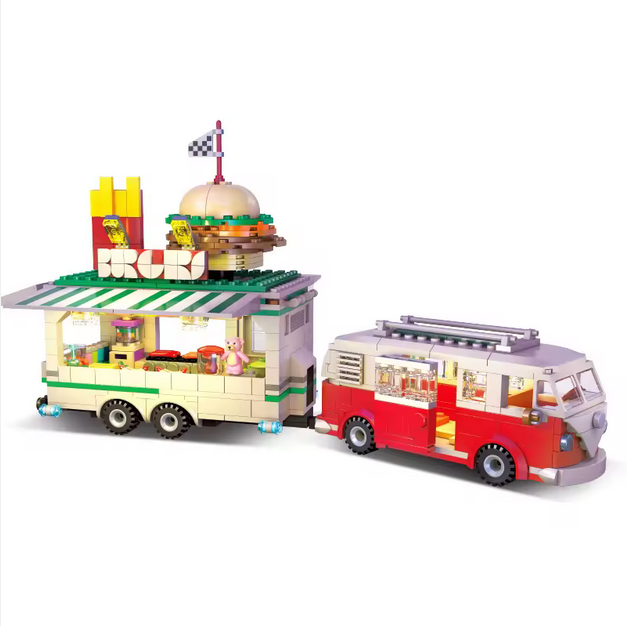 JIESTAR JJ9041 Hamburger Auto Modellbausatz – Fun Food Car (883 Teile) JIESTAR