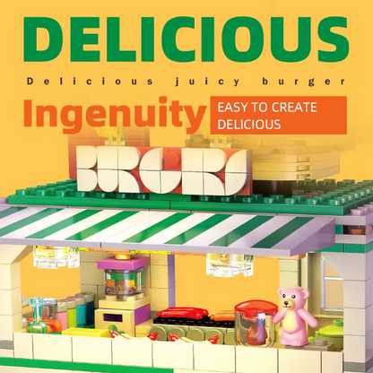 JIESTAR JJ9041 Hamburger Auto Modellbausatz – Fun Food Car (883 Teile) JIESTAR