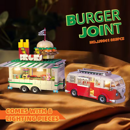 JIESTAR JJ9041 Hamburger Auto Modellbausatz – Fun Food Car (883 Teile) JIESTAR