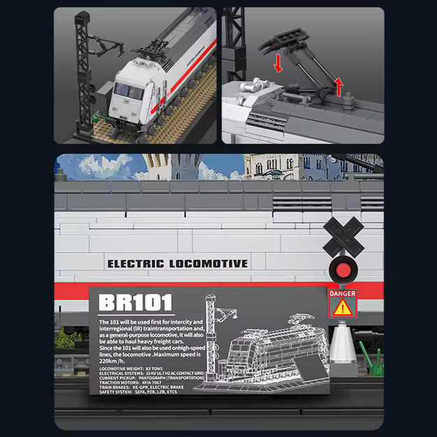 Reobrix 66802 BR101 Zug Modellbausatz – Lokomotive Ornament (1928 Teile) Roebrix