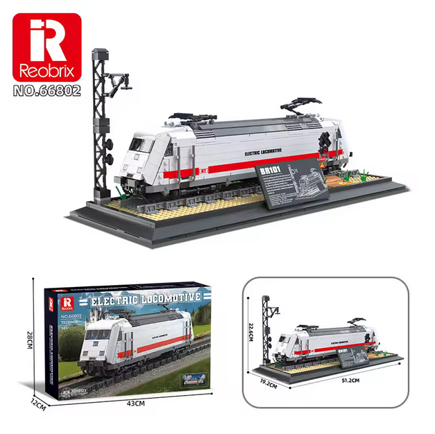 Reobrix 66802 BR101 Zug Modellbausatz – Lokomotive Ornament (1928 Teile) Roebrix