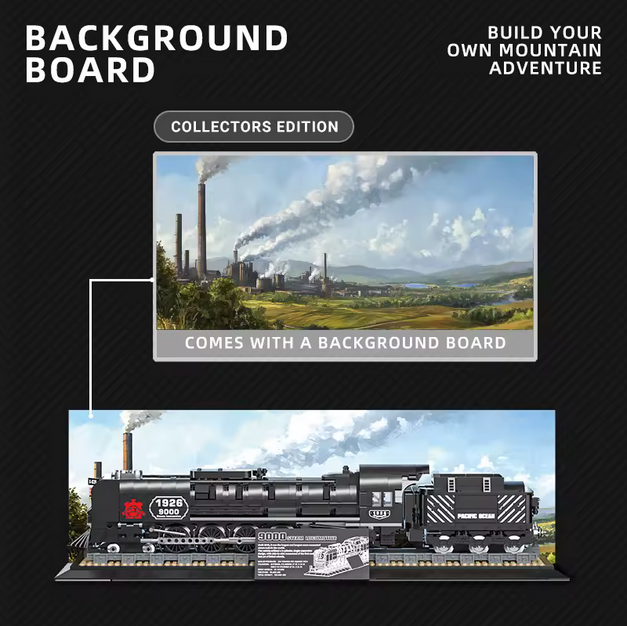 Reobrix 66801 Dampfzug Modellbausatz – Klassische Lokomotive (1546 Teile) Roebrix