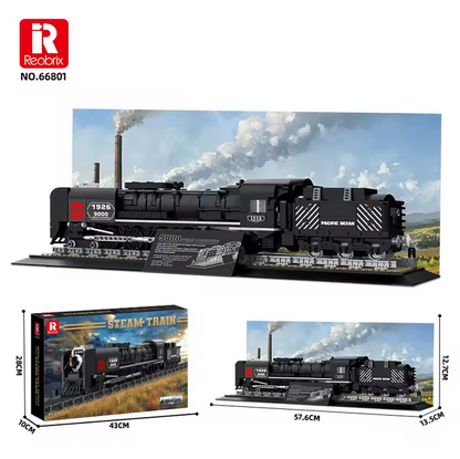 Reobrix 66801 Dampfzug Modellbausatz – Klassische Lokomotive (1546 Teile) Roebrix