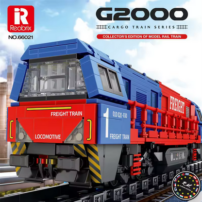 Reobrix 66021 Furos Frachtzug Modellbausatz – Güterzug Lokomotive (1980 Teile) Roebrix