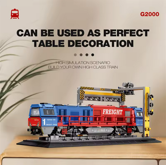 Reobrix 66021 Furos Frachtzug Modellbausatz – Güterzug Lokomotive (1980 Teile) Roebrix