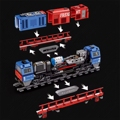 Reobrix 66021 Furos Frachtzug Modellbausatz – Güterzug Lokomotive (1980 Teile) Roebrix