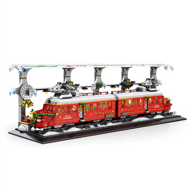 Reobrix 66034 RC Weihnachtszug Modellbausatz – Festlicher Winterzug (2822 Teile) Roebrix