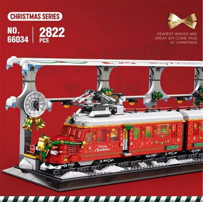 Reobrix 66034 RC Weihnachtszug Modellbausatz – Festlicher Winterzug (2822 Teile) Roebrix