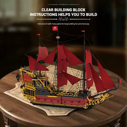 Reobrix 66049 Queen’s Revenge Piratenschiff Modellbausatz – Großes Segelschiff (5666 Teile) Roebrix