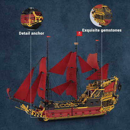 Reobrix 66049 Queen’s Revenge Piratenschiff Modellbausatz – Großes Segelschiff (5666 Teile) Roebrix