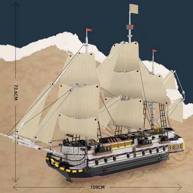 Reobrix 66048 Endeavour Segelschiff Modellbausatz – Historisches Schiff (3555 Teile) Roebrix