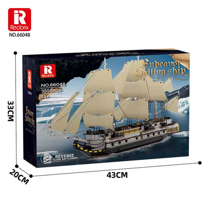 Reobrix 66048 Endeavour Segelschiff Modellbausatz – Historisches Schiff (3555 Teile) Roebrix