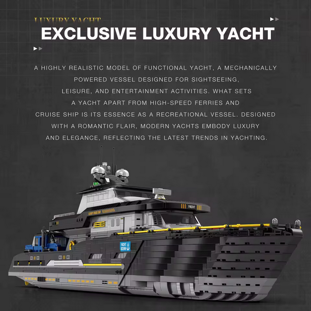 Reobrix 66103 Luxusyacht Modellbausatz – Große Luxus Yacht (4421 Teile) Roebrix