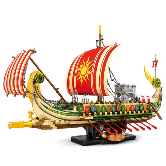 Reobrix 66102 Griechisches Kriegsschiff Modellbausatz – Antikes Trireme Schiff (2882 Teile) Roebrix