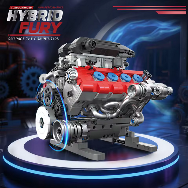Free Tribe 36302 SF90 Motor Modellbausatz – Supersportwagen Motor (1189 Teile) Free Tribe
