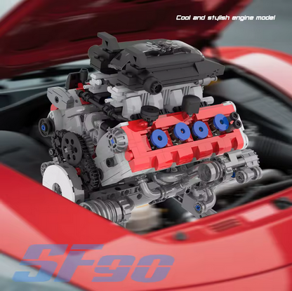 Free Tribe 36302 SF90 Motor Modellbausatz – Supersportwagen Motor (1189 Teile) Free Tribe