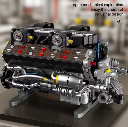 Free Tribe 36301 V12 Motor Modellbausatz – Hochleistungs Motor (1409 Teile) Free Tribe