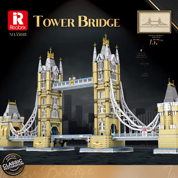 Reobrix 55018 London Tower Bridge Modellbausatz – Architektur Wahrzeichen (9782 Teile) Roebrix