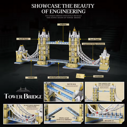 Reobrix 55018 London Tower Bridge Modellbausatz – Architektur Wahrzeichen (9782 Teile) Roebrix