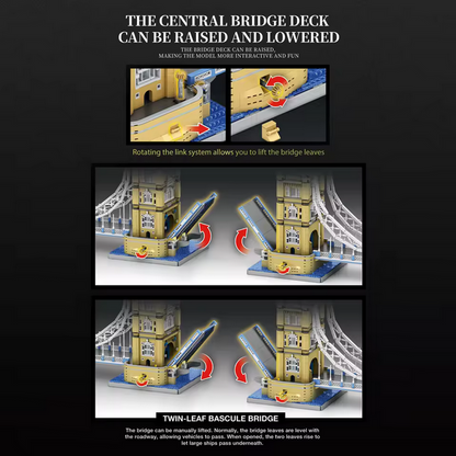 Reobrix 55018 London Tower Bridge Modellbausatz – Architektur Wahrzeichen (9782 Teile) Roebrix
