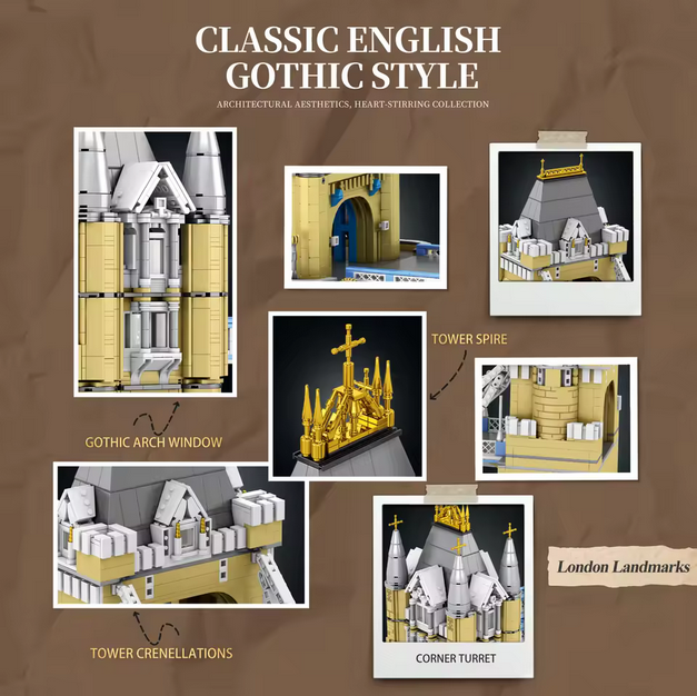 Reobrix 55018 London Tower Bridge Modellbausatz – Architektur Wahrzeichen (9782 Teile) Roebrix