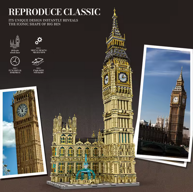 Reobrix 55012 Big Ben Glockenturm Modellbausatz – London Wahrzeichen (13825 Teile) Roebrix