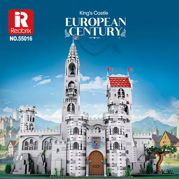 Reobrix 55016 Königsschloss Modellbausatz – Großes Fantasy Schloss (3999 Teile) Roebrix