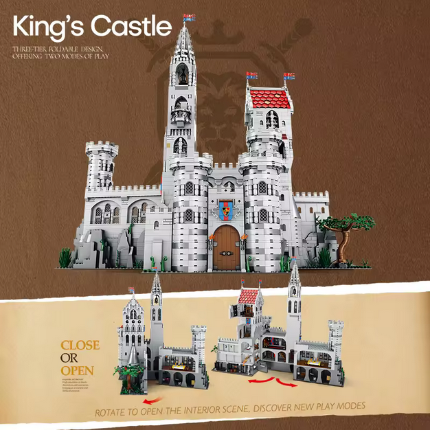 Reobrix 55016 Königsschloss Modellbausatz – Großes Fantasy Schloss (3999 Teile) Roebrix