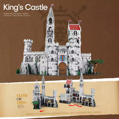 Reobrix 55016 Königsschloss Modellbausatz – Großes Fantasy Schloss (3999 Teile) Roebrix