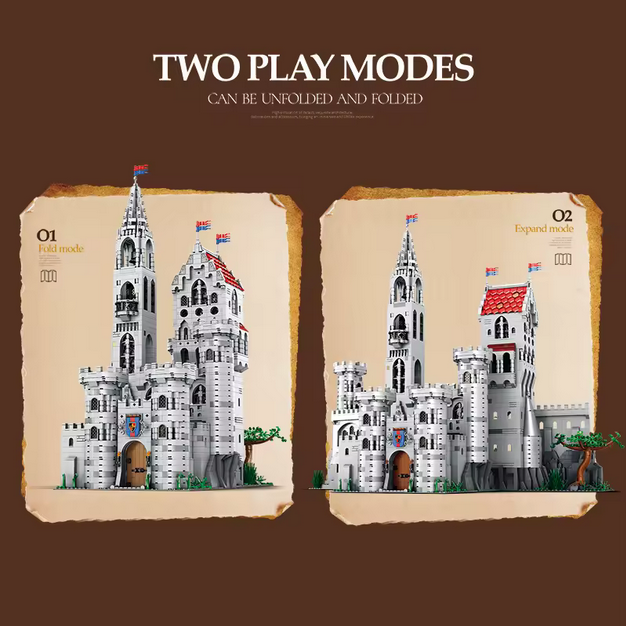 Reobrix 55016 Königsschloss Modellbausatz – Großes Fantasy Schloss (3999 Teile) Roebrix