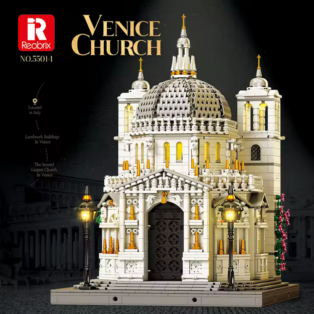 Reobrix 55014 Venedig Kirche Modellbausatz – Italien Architektur (4270 Teile) Roebrix