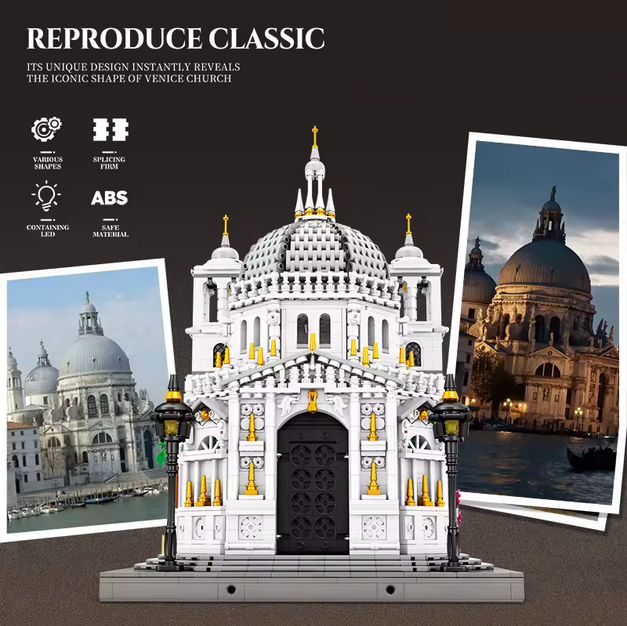 Reobrix 55014 Venedig Kirche Modellbausatz – Italien Architektur (4270 Teile) Roebrix