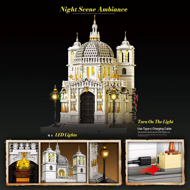 Reobrix 55014 Venedig Kirche Modellbausatz – Italien Architektur (4270 Teile) Roebrix
