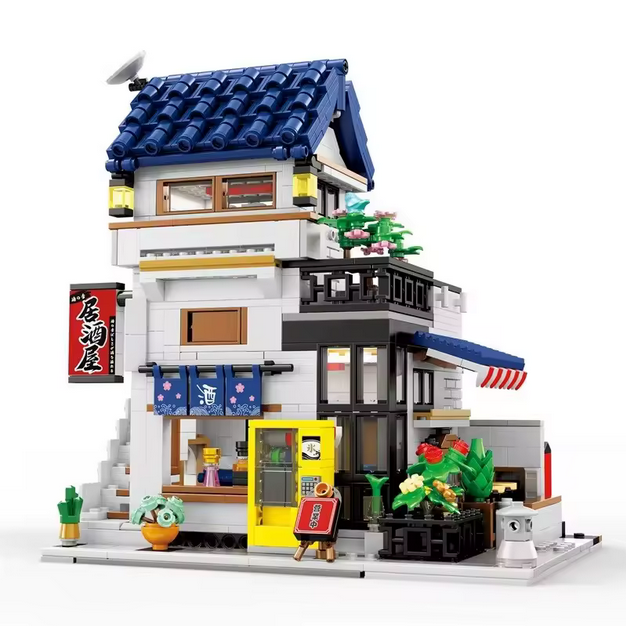 Reobrix 66502 Japanischer Izakaya Modellbausatz – Street View Gebäude (1130 Teile) Roebrix