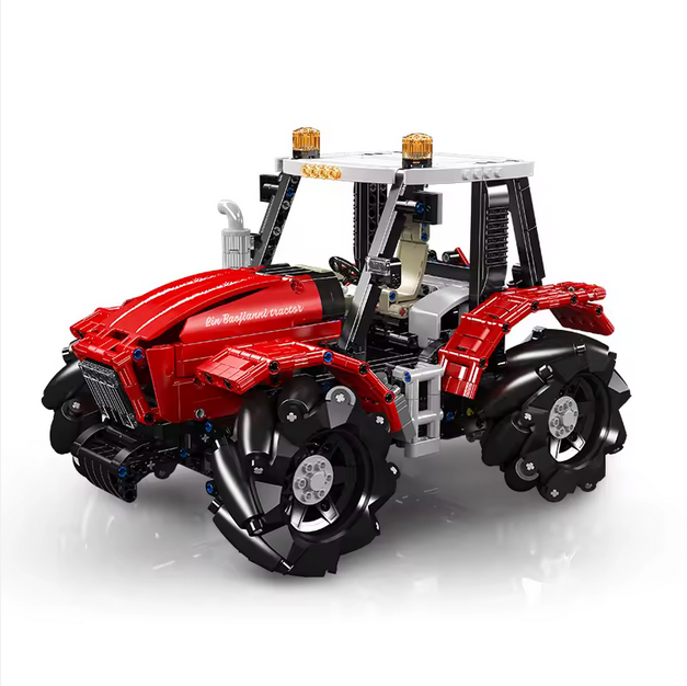 Mould King 18037 RC Mecanum Traktor Modellbausatz – Omnidirektionales Fahrzeug (1392 Teile) MK