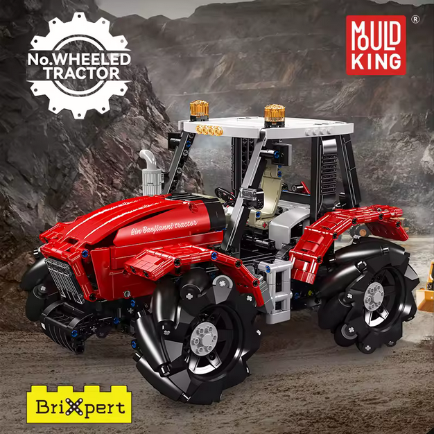 Mould King 18037 RC Mecanum Traktor Modellbausatz – Omnidirektionales Fahrzeug (1392 Teile) MK