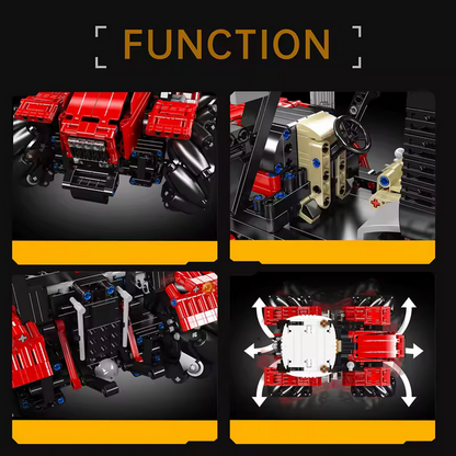 Mould King 18037 RC Mecanum Traktor Modellbausatz – Omnidirektionales Fahrzeug (1392 Teile) MK