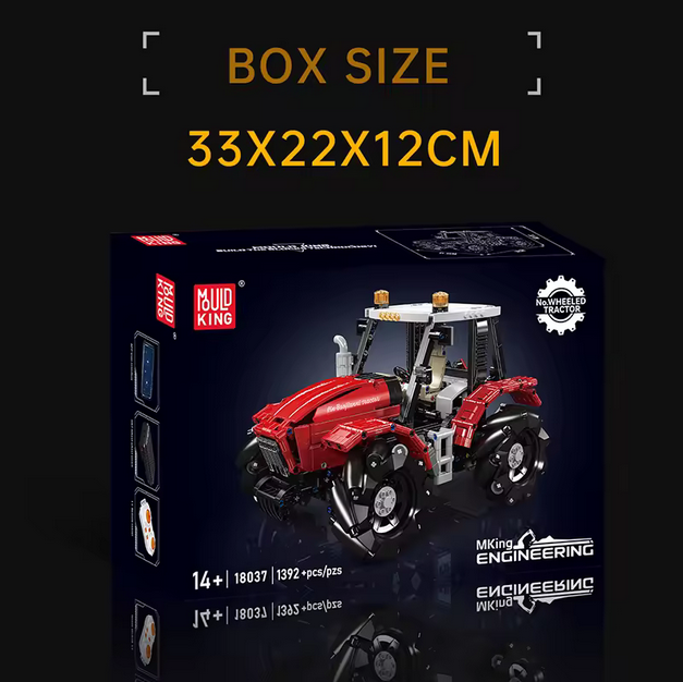 Mould King 18037 RC Mecanum Traktor Modellbausatz – Omnidirektionales Fahrzeug (1392 Teile) MK