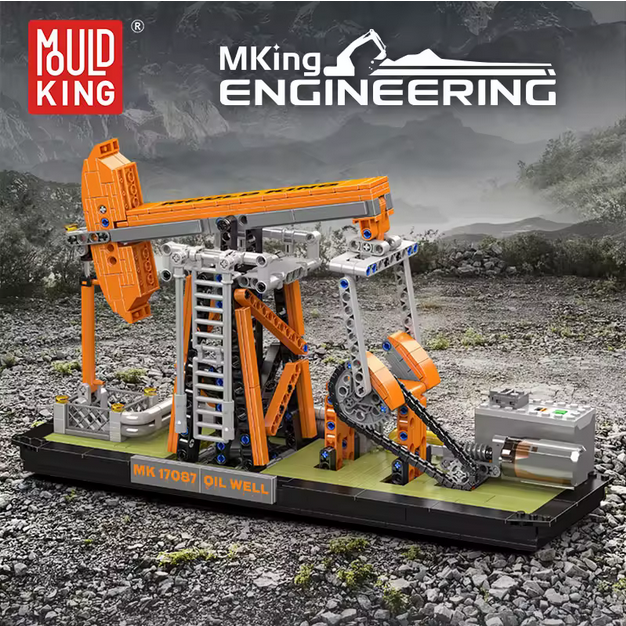 Mould King 17087 Ölbohrung Modellbausatz – Motorisierte Pumpjack (840 Teile) MK