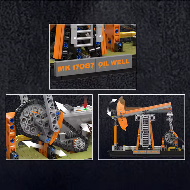 Mould King 17087 Ölbohrung Modellbausatz – Motorisierte Pumpjack (840 Teile) MK