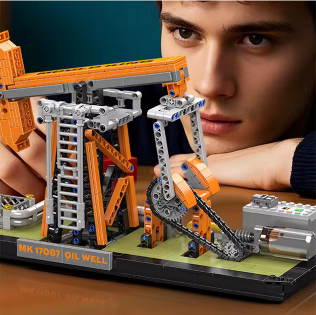 Mould King 17087 Ölbohrung Modellbausatz – Motorisierte Pumpjack (840 Teile) MK