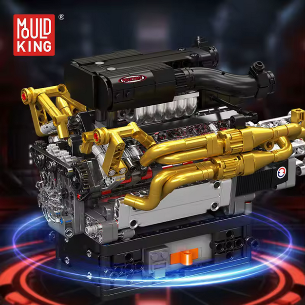 Mould King 10224 Motorisiertes V12 Motor Modell – Valkyrie Technik Bausatz (974 Teile) MK
