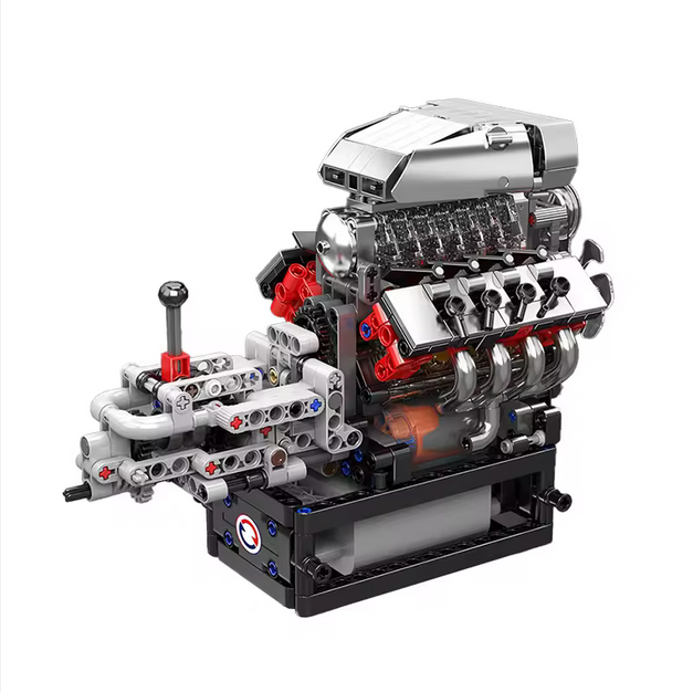 Mould King 10225 V8 Motor mit Getriebe – Muscle Car Technik Modell (855 Teile) MK