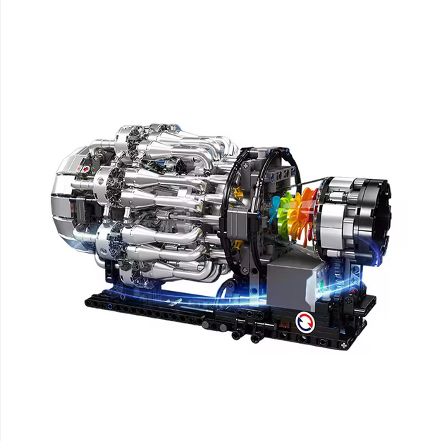 Mould King 10216 RC Turbojet Motor Modellbausatz – Turbinen Technik (1214 Teile) MK