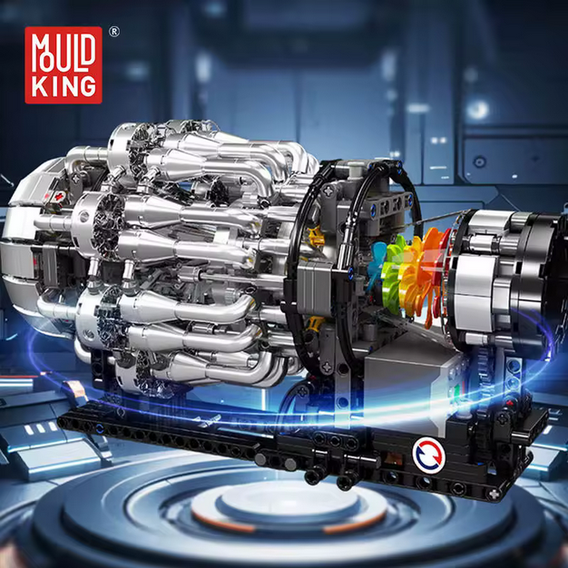 Mould King 10216 RC Turbojet Motor Modellbausatz – Turbinen Technik (1214 Teile) MK