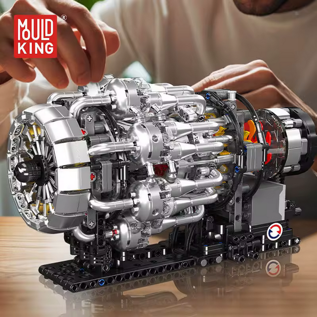 Mould King 10216 RC Turbojet Motor Modellbausatz – Turbinen Technik (1214 Teile) MK