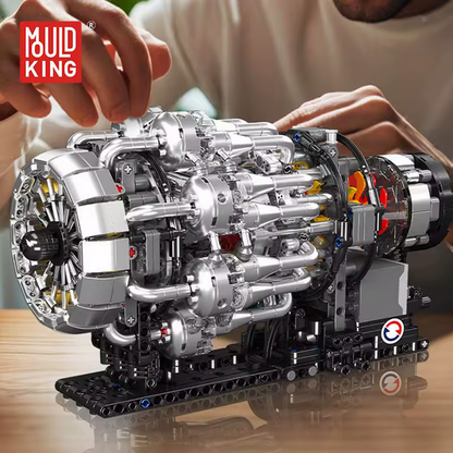 Mould King 10216 RC Turbojet Motor Modellbausatz – Turbinen Technik (1214 Teile) MK