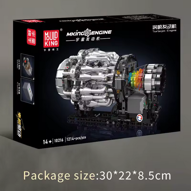 Mould King 10216 RC Turbojet Motor Modellbausatz – Turbinen Technik (1214 Teile) MK