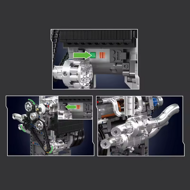 Mould King 10215 Supercar Motor Modellbausatz – High Performance Engine (739 Teile) MK